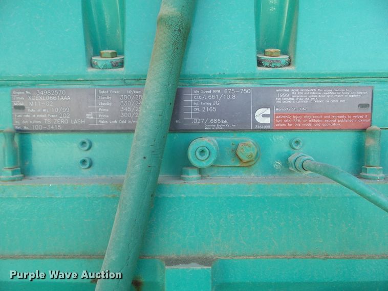 image for item DF0956 1999 Onan 250DQAB-501  generator