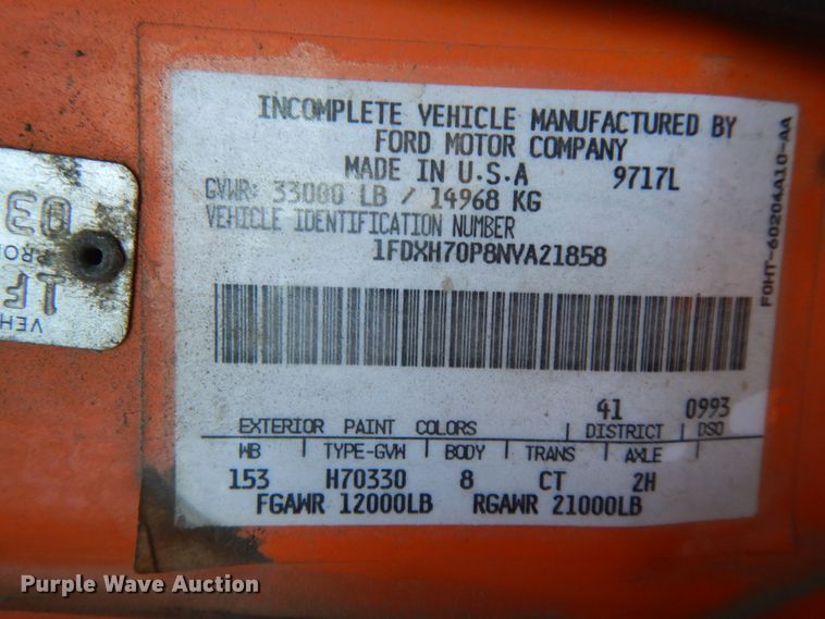 image for item DF6727 1992 Ford Cargo 7000  paint striper truck