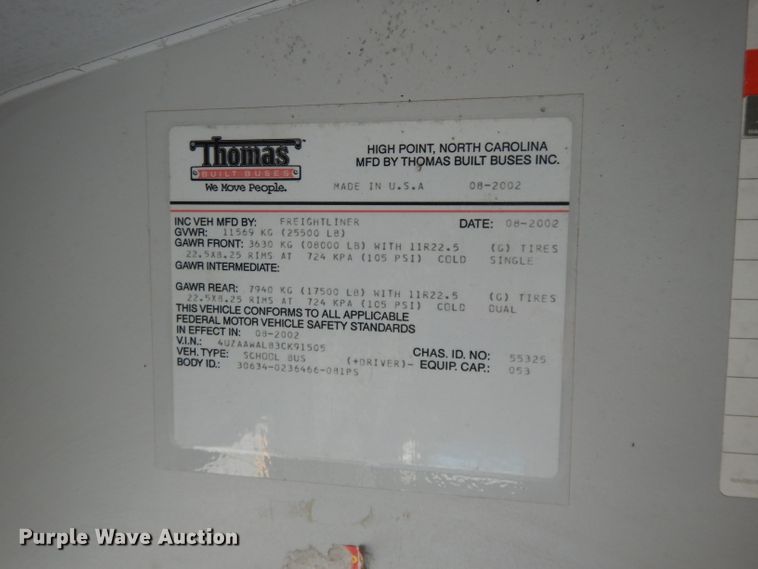 image for item DI8071 2003 Freightliner FS65  school bus