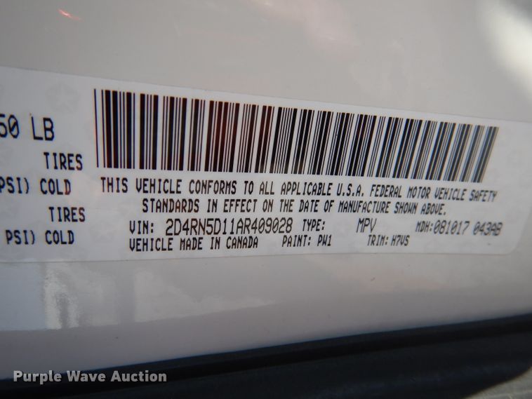 image for item DY9575 2010 Dodge Grand Caravan SXT  handicap accessible van