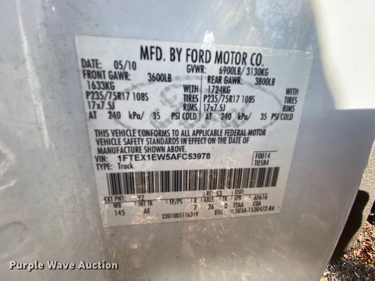 image for item EL9600 2010 Ford F150  SuperCab pickup truck