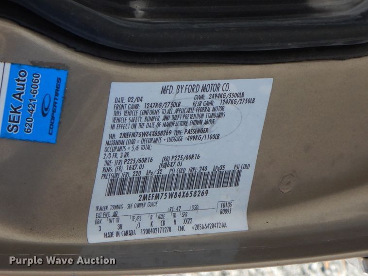 image for item FR9126 2004 Mercury Grand Marquis