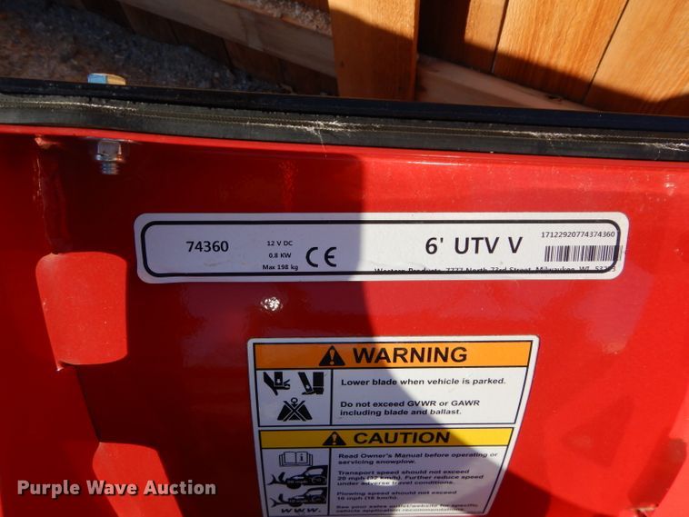 image for item HF9110 Western 6'W V-snow plow