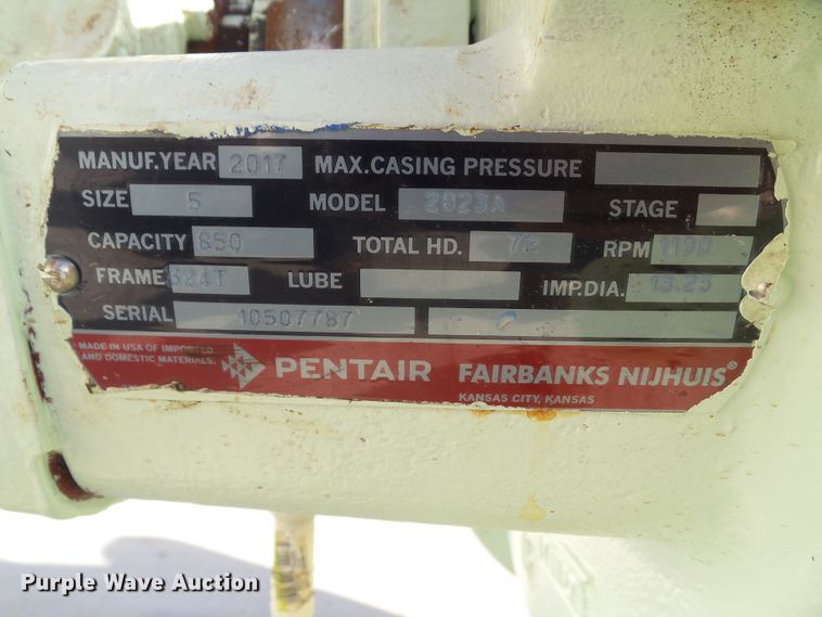 image for item HF9772 2017 Fairbanks 2823A horizontal split case water pump