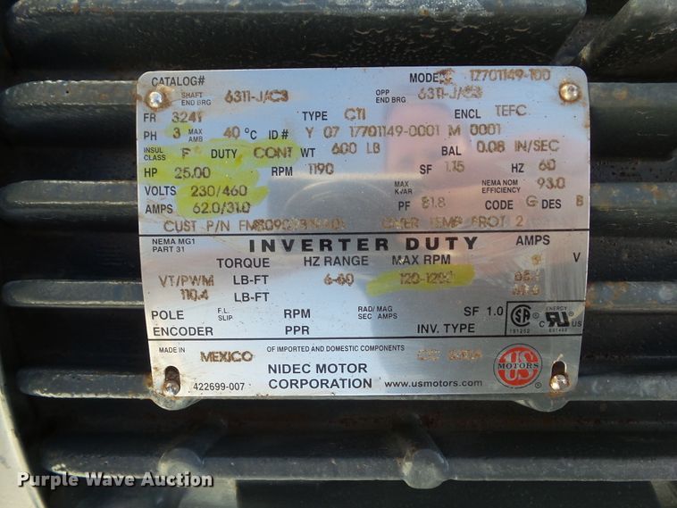 image for item HF9773 2017 Fairbanks 2823A horizontal split case water pump