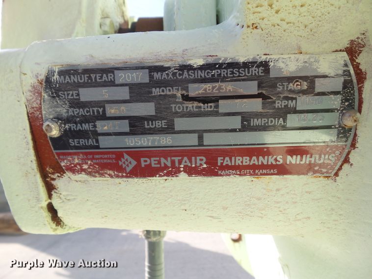 image for item HF9773 2017 Fairbanks 2823A horizontal split case water pump