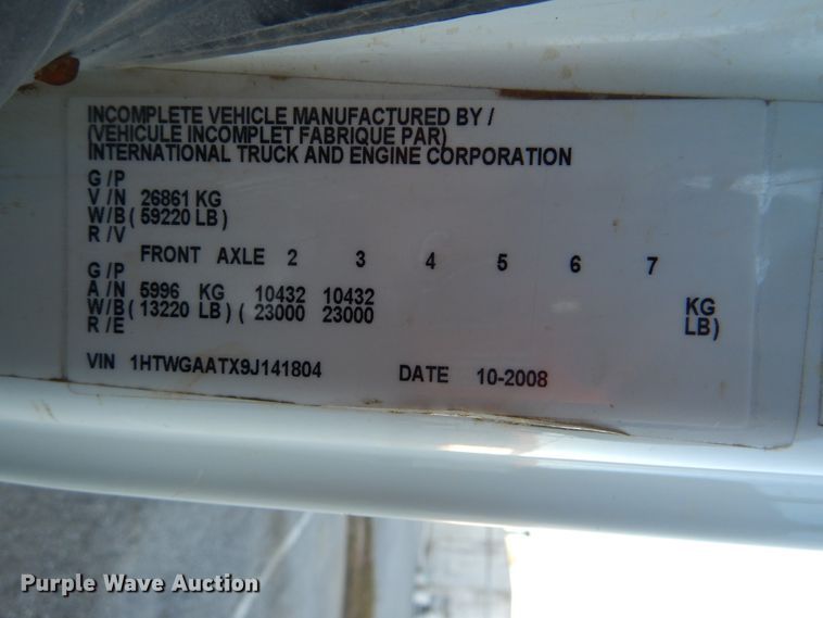 image for item HY9935 2009 International WorkStar 7400  dump truck