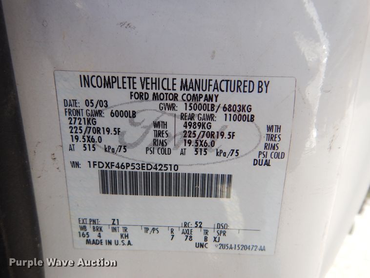 image for item HY9984 2003 Ford F450 Super Duty  service truck