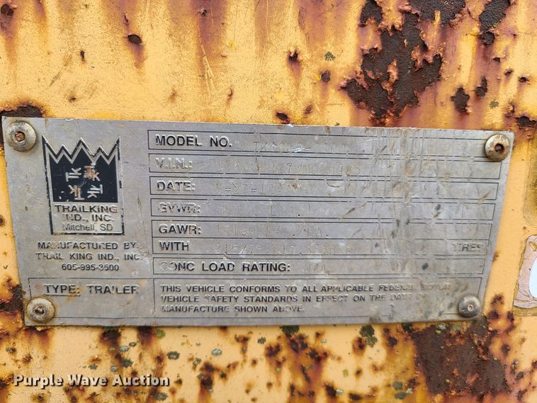 image for item DF3205 1998 Trail King 40LP equipment trailer