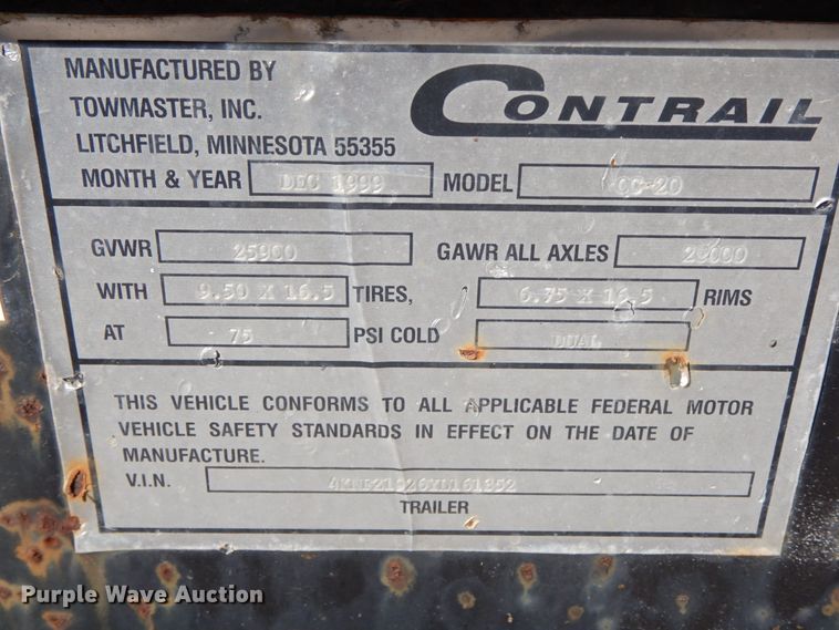 image for item DH7020 2000 Contrail equipment trailer