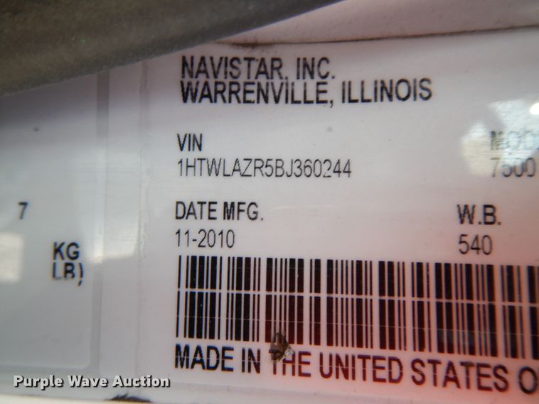 image for item DH7024 2011 International 7500 sewer jetter truck