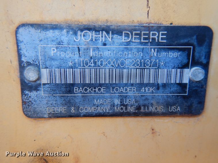 image for item DH7036 2012 John Deere 410K  backhoe