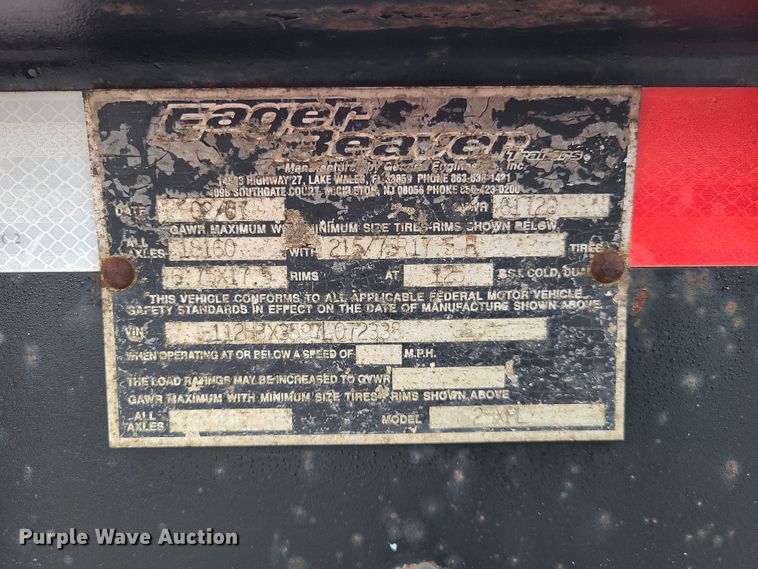 image for item DJ6006 2007 Eager Beaver equipment trailer