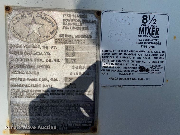 image for item DJ6012 2002 Western Star 4964SX  ready mix truck