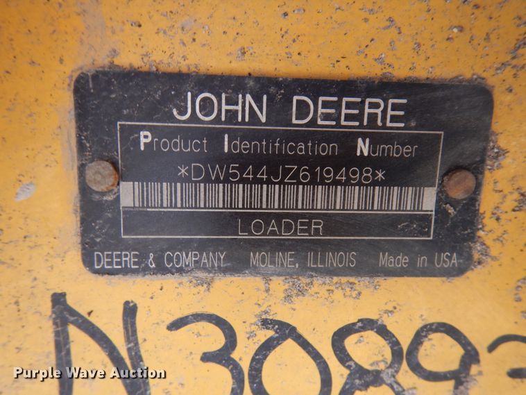 image for item DJ6018 2008 John Deere 544J  wheel loader