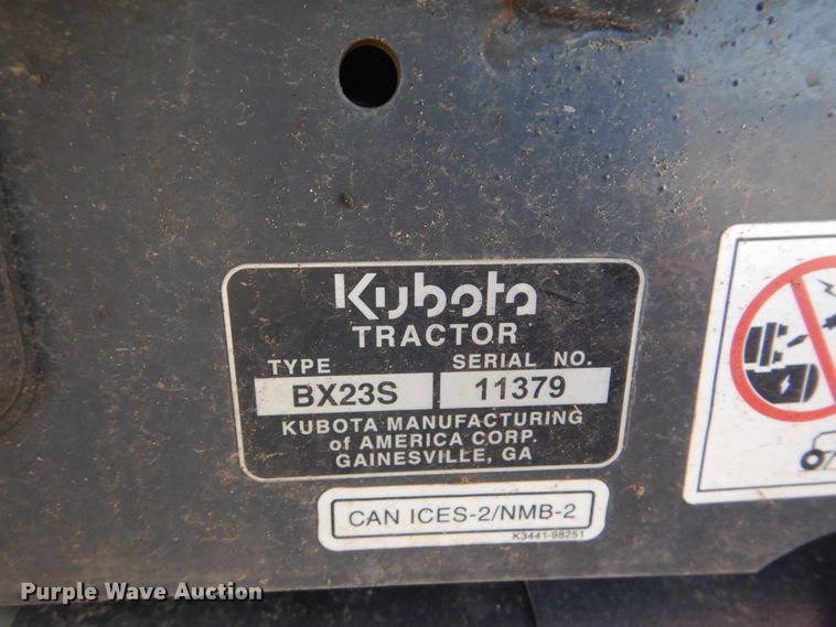 image for item DI3527 2018 Kubota BX23S  backhoe