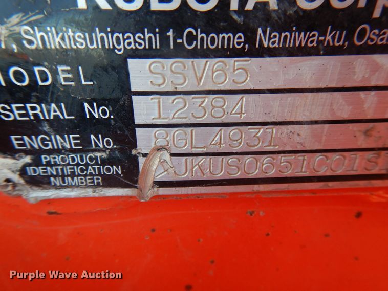 image for item DI3529 2017 Kubota SSV65  skid steer loader