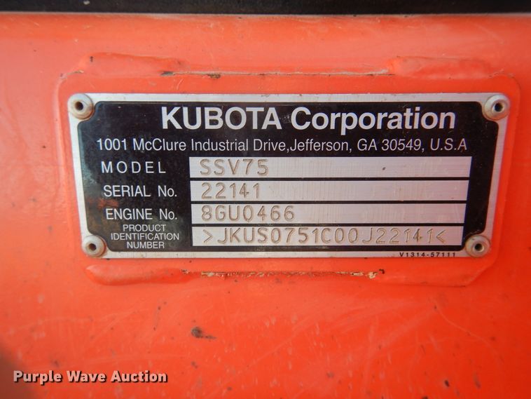 image for item DI3530 2017 Kubota SSV75  skid steer loader