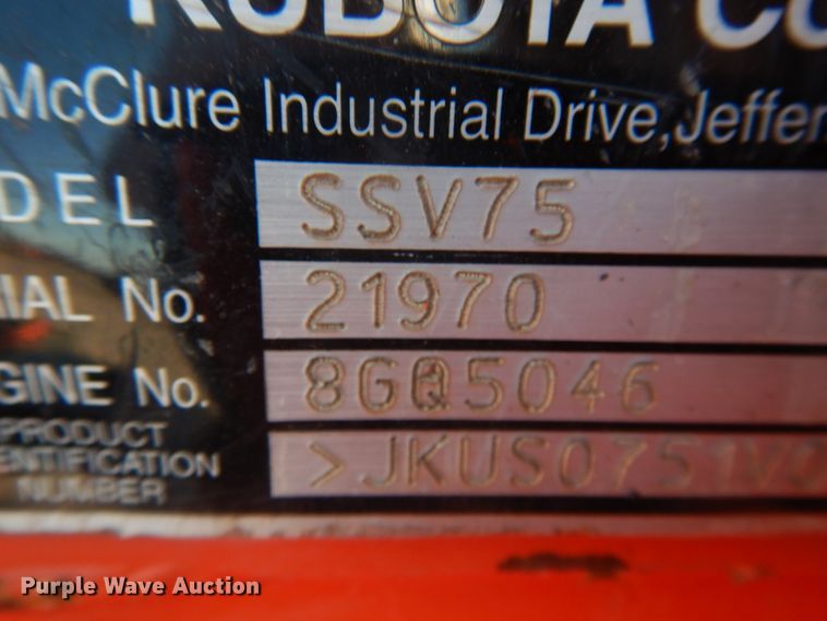 image for item DI3531 2017 Kubota SSV75  skid steer loader