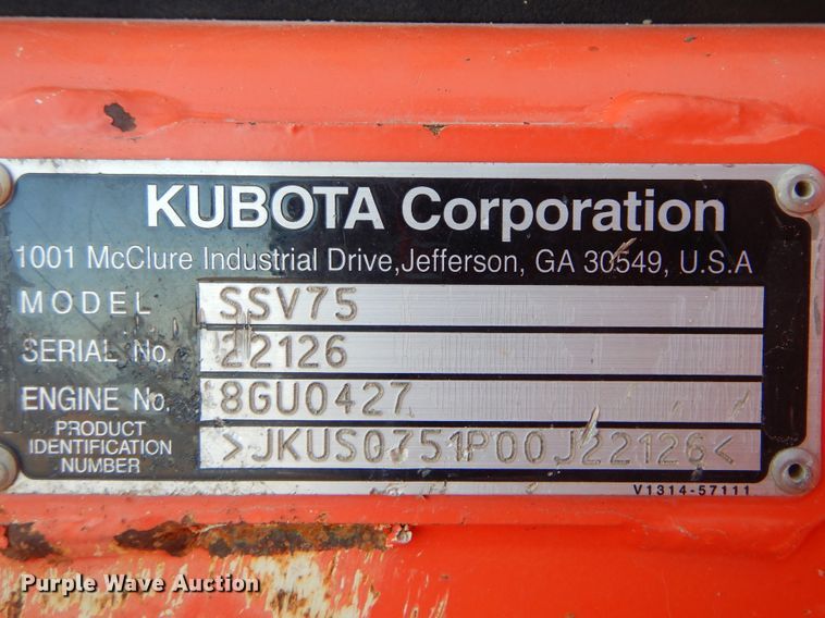 image for item DI3532 2017 Kubota SSV75  skid steer loader