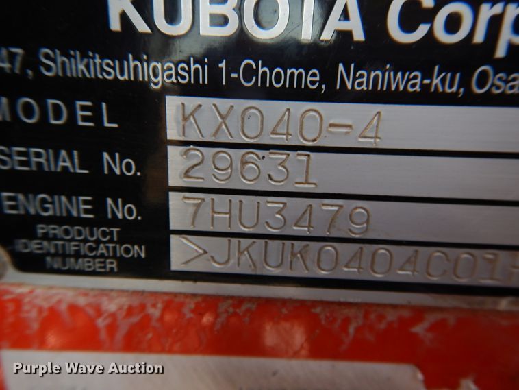 image for item DI3537 2019 Kubota KX040-4  mini excavator