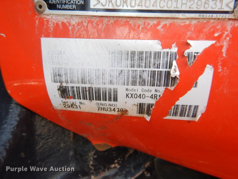 image for item DI3537 2019 Kubota KX040-4  mini excavator