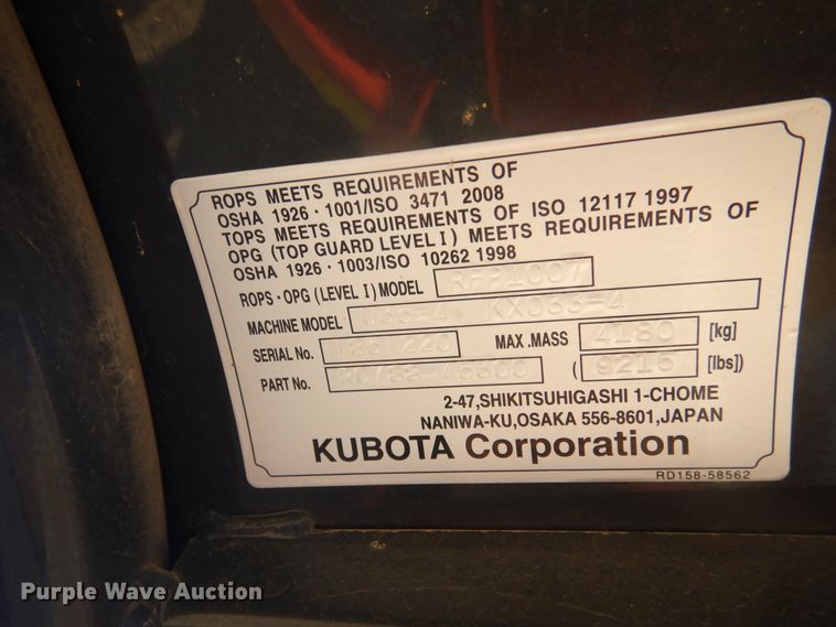 image for item DI3540 2019 Kubota U35-4  mini excavator