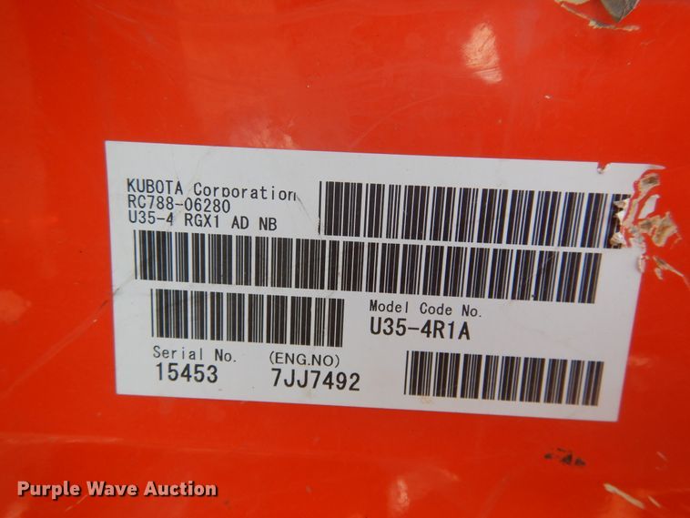 image for item DI3540 2019 Kubota U35-4  mini excavator