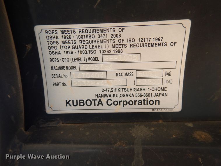 image for item DI3541 2017 Kubota KX057-4R1AP  mini excavator