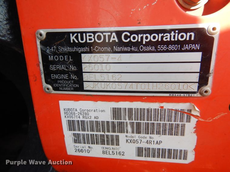 image for item DI3541 2017 Kubota KX057-4R1AP  mini excavator