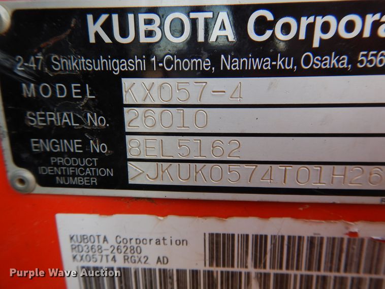 image for item DI3541 2017 Kubota KX057-4R1AP  mini excavator