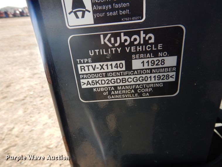 image for item DI3543 2016 Kubota RTV-X1140  utility vehicle