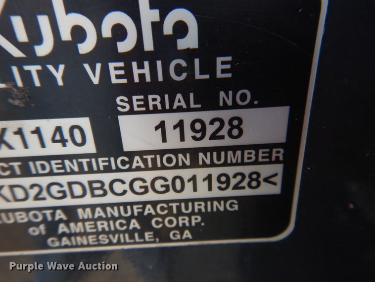 image for item DI3543 2016 Kubota RTV-X1140  utility vehicle