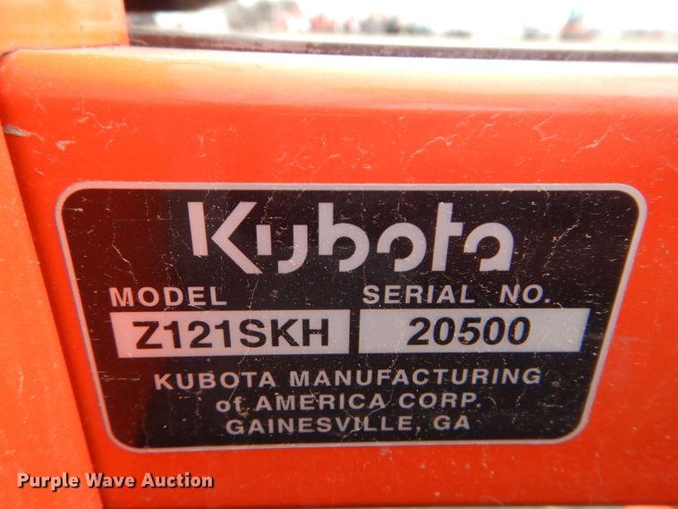 image for item DI3582 2016 Kubota Z121S  ZTR lawn mower