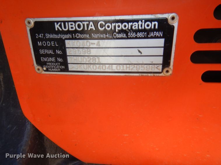 image for item DJ2058 2019 Kubota KX040-4  mini excavator