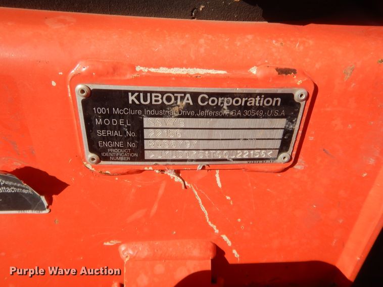 image for item DJ2063 2018 Kubota SSV75  skid steer loader