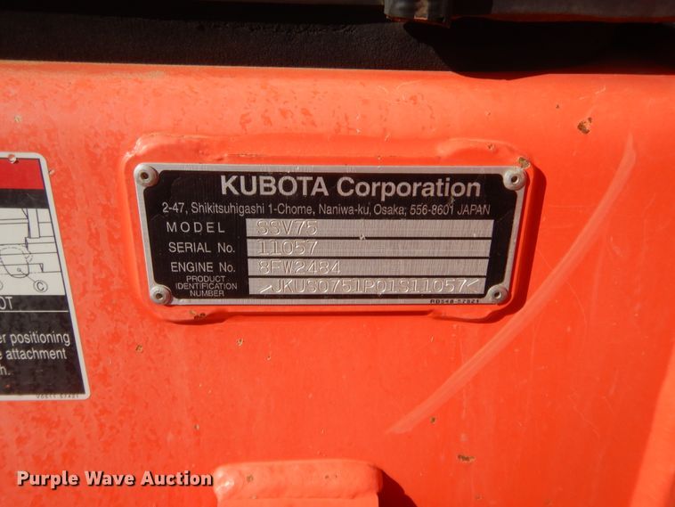 image for item DJ2064 2017 Kubota SSV75  skid steer loader