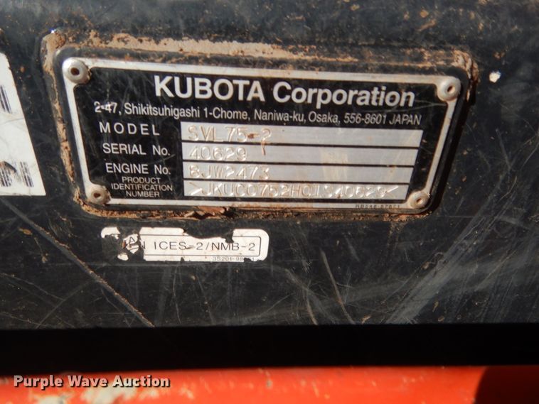image for item DJ2115 2020 Kubota SVL75-2  tracked skid steer loader
