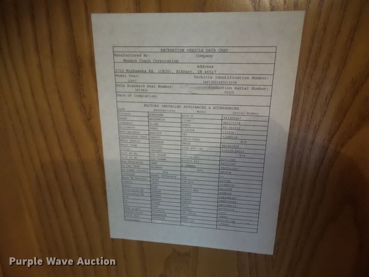 image for item DF0960 1997 Monaco Windsor  RV