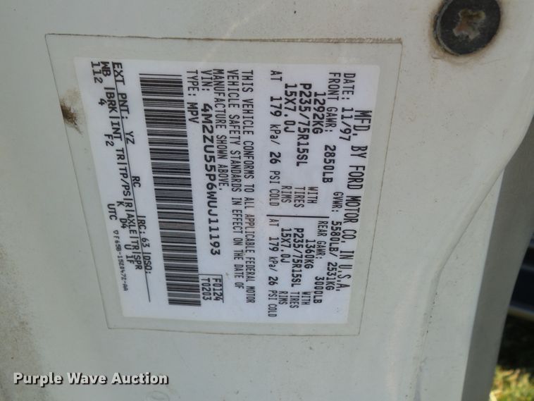 image for item DF0974 1998 Mercury Mountaineer  SUV