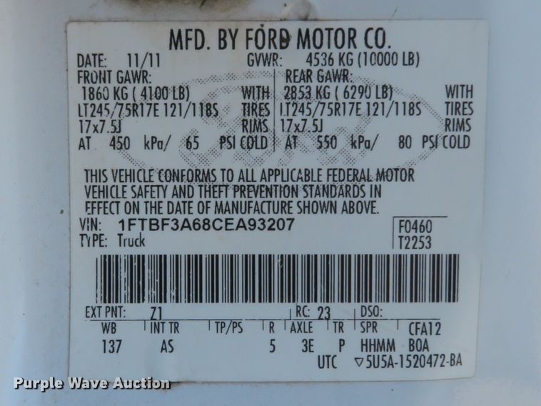 image for item DI3811 2012 Ford F350 Super Duty XL  utility bed pickup truck