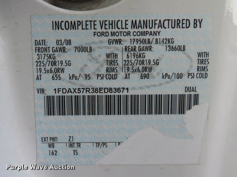 image for item DI3840 2008 Ford F550 Super Duty XL  SuperCab utility truck