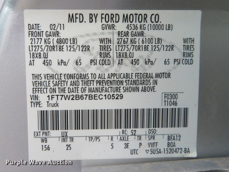 image for item DI3860 2011 Ford F250 Super Duty XLT  Crew Cab pickup truck