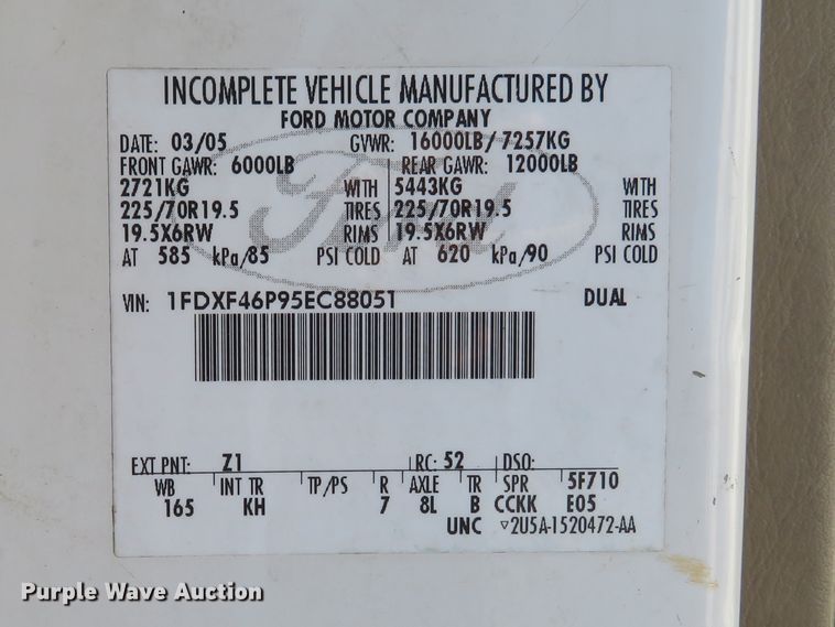 image for item DI3873 2005 Ford F450 Super Duty XL  utility truck