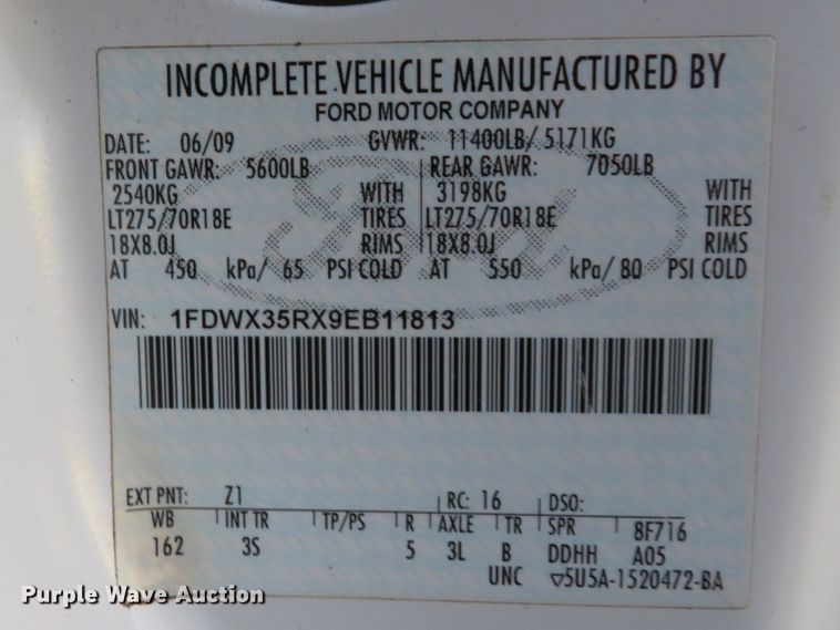 image for item DI3898 2009 Ford F350 Super Duty XL  SuperCab utility bed pickup truck