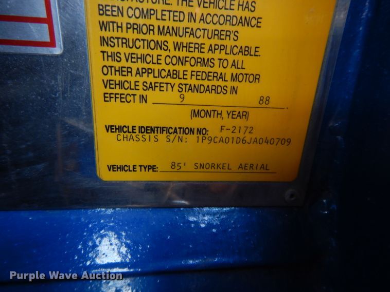 image for item DI8091 1988 Pierce  aerial platform fire truck