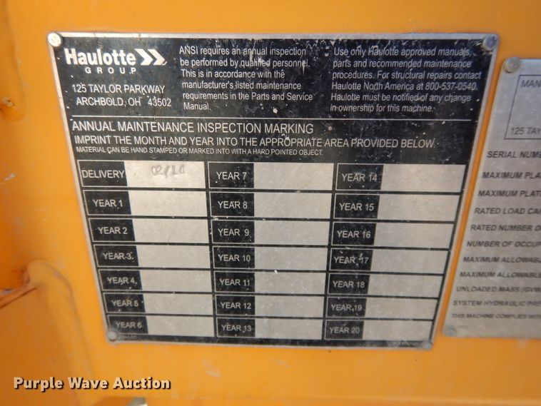 image for item DI8120 2014 Haulotte Biljax 4527A  boom lift