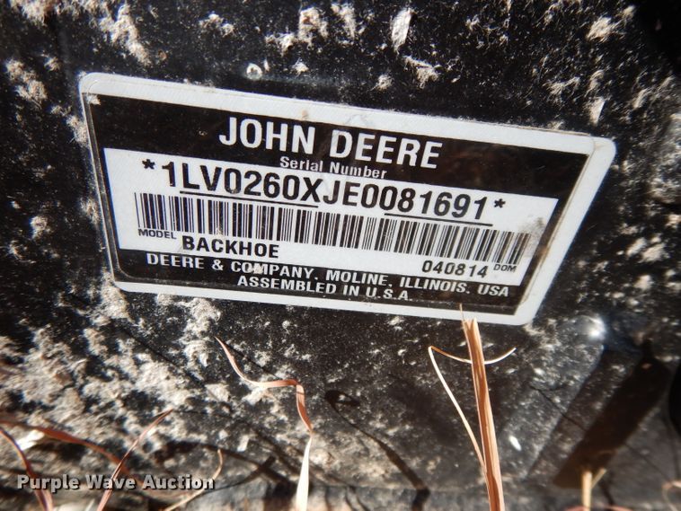 image for item DI8167 John Deere 260 backhoe attachment