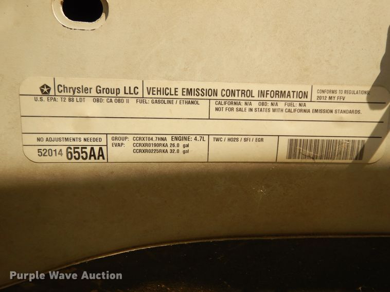 image for item DJ6706 2012 Dodge Ram 1500  pickup truck