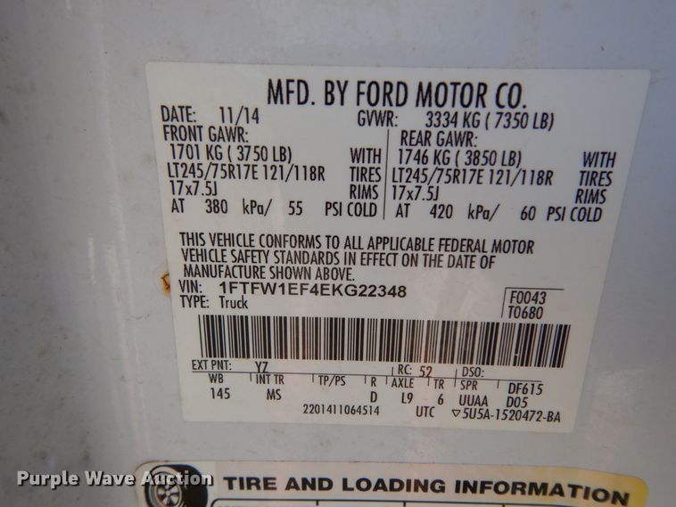 image for item DJ6708 2014 Ford F150  SuperCrew pickup truck